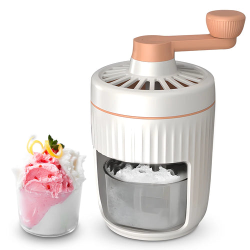 Shaved Ice Machine - Hand Crank Slushie Maker Machine with Ice Cube Tray Portable Snow Cone Machine with Stainless Steel Blades